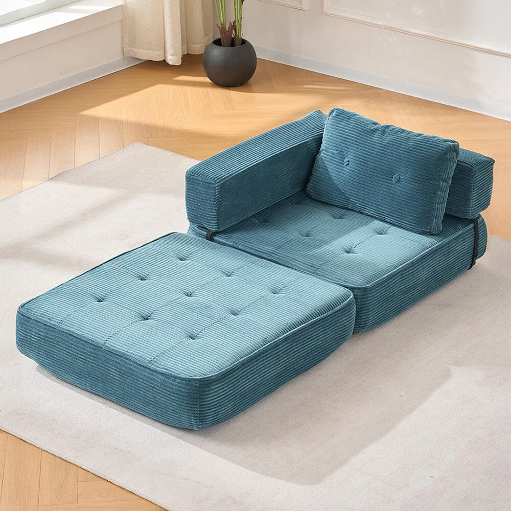 Corduroy Accent Chair with Tufted Design and Adjustable Buckle Living and Home 
