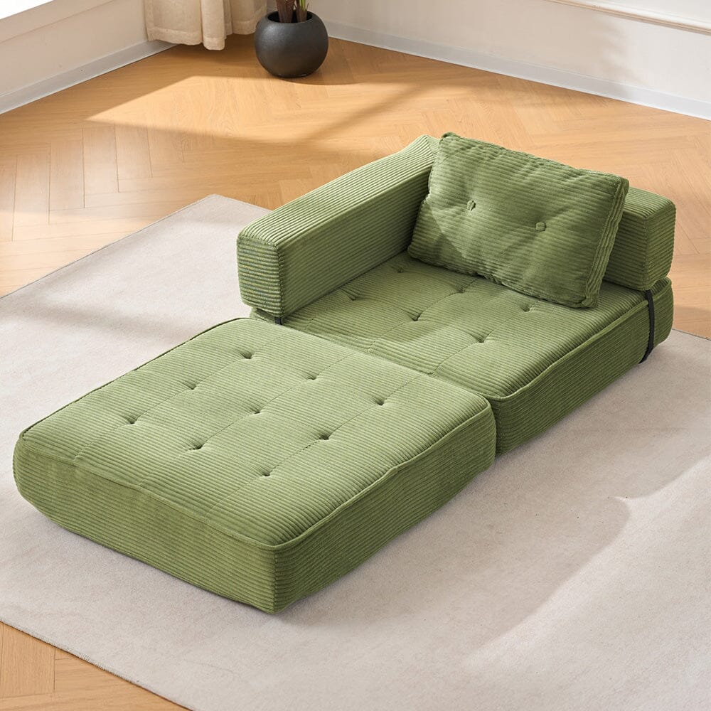 Corduroy Accent Chair with Tufted Design and Adjustable Buckle Living and Home 