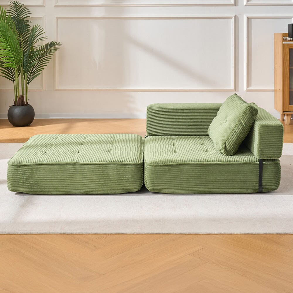 Corduroy Accent Chair with Tufted Design and Adjustable Buckle Living and Home 