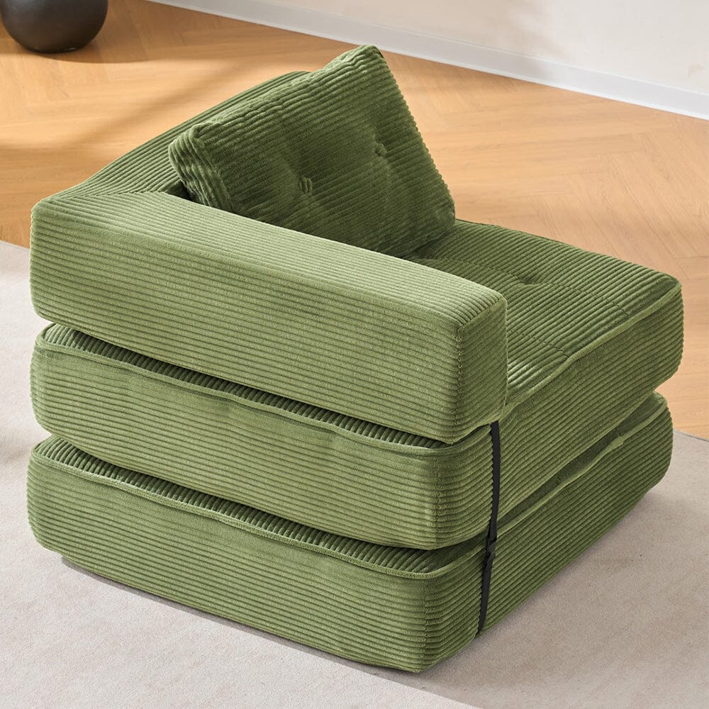 Corduroy Accent Chair with Tufted Design and Adjustable Buckle Living and Home 