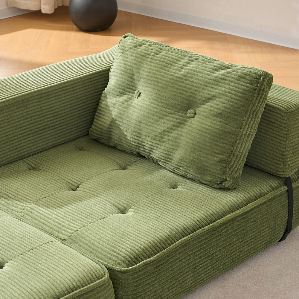 Corduroy Accent Chair with Tufted Design and Adjustable Buckle Living and Home 