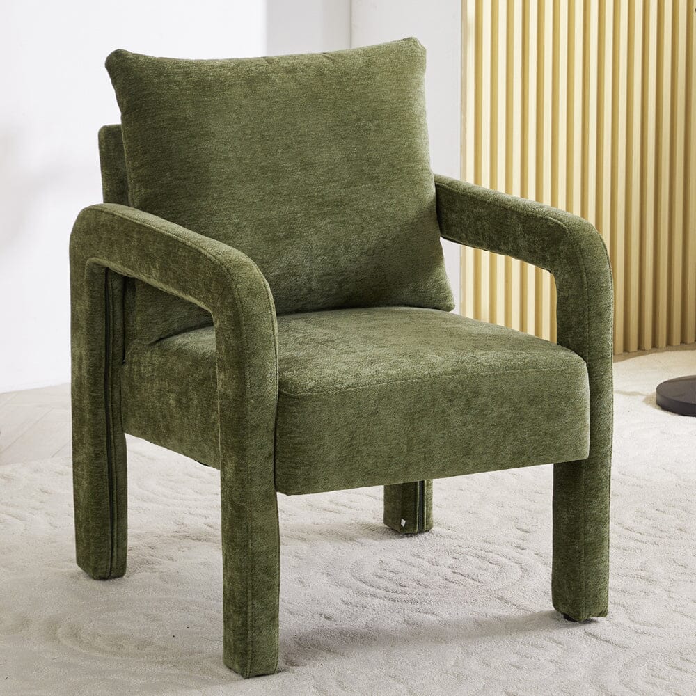 Boucle & Chenille Accent Chair Collection Living and Home 03 Series Green 