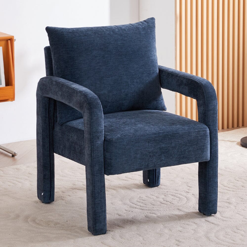Boucle & Chenille Accent Chair Collection Living and Home 03 Series Blue 