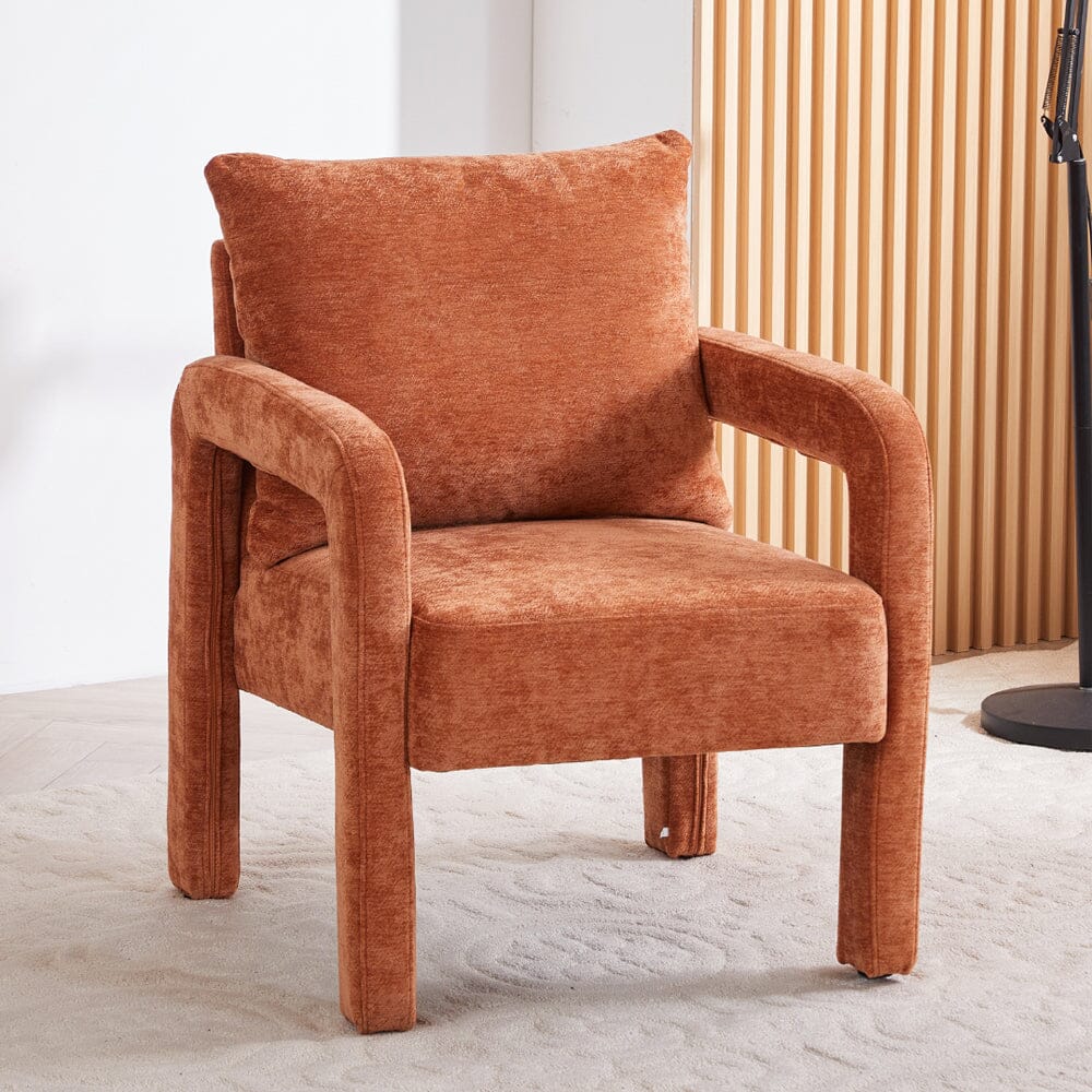 Boucle & Chenille Accent Chair Collection Living and Home 03 Series Orange 