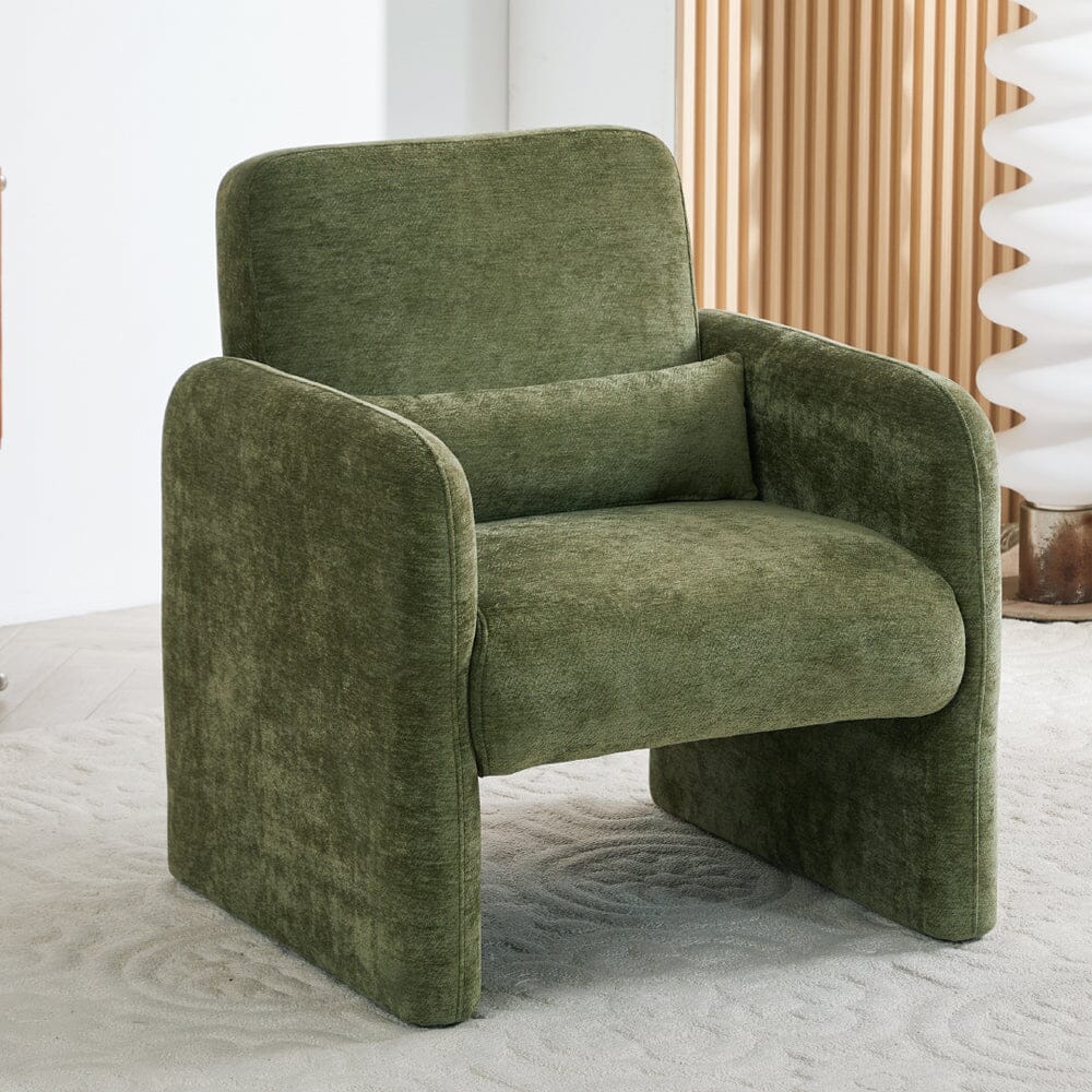 Boucle & Chenille Accent Chair Collection Living and Home 04 Series Green 