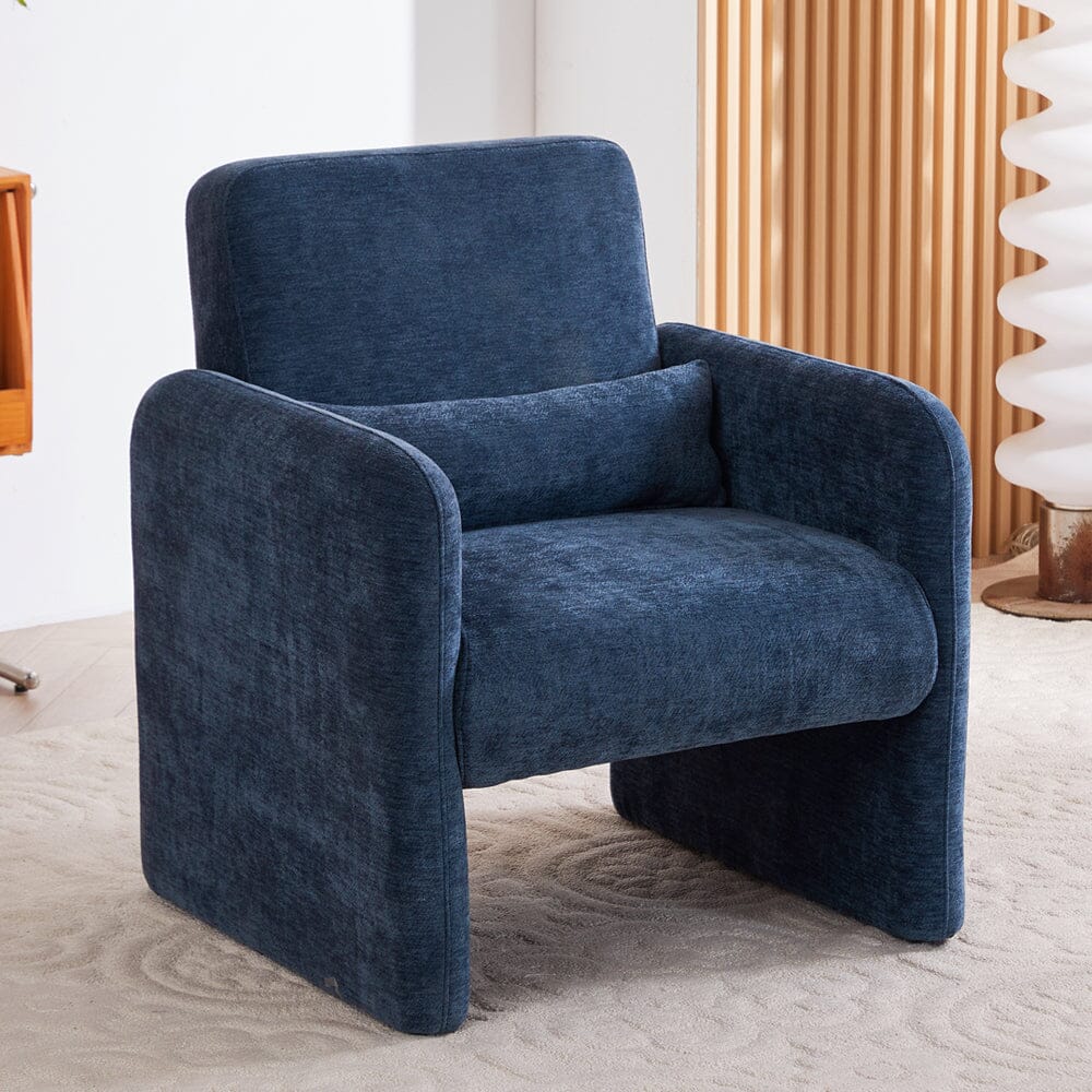 Boucle & Chenille Accent Chair Collection Living and Home 04 Series Blue 