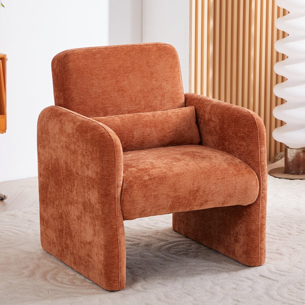 Boucle & Chenille Accent Chair Collection Living and Home 04 Series Orange 