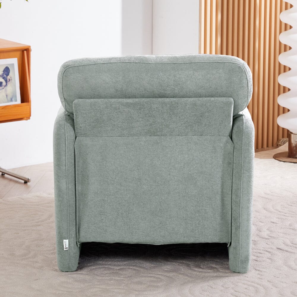 Chenille Single Sofa with Ottoman Adjustable Foot Nails Compact UK Design Living and Home 