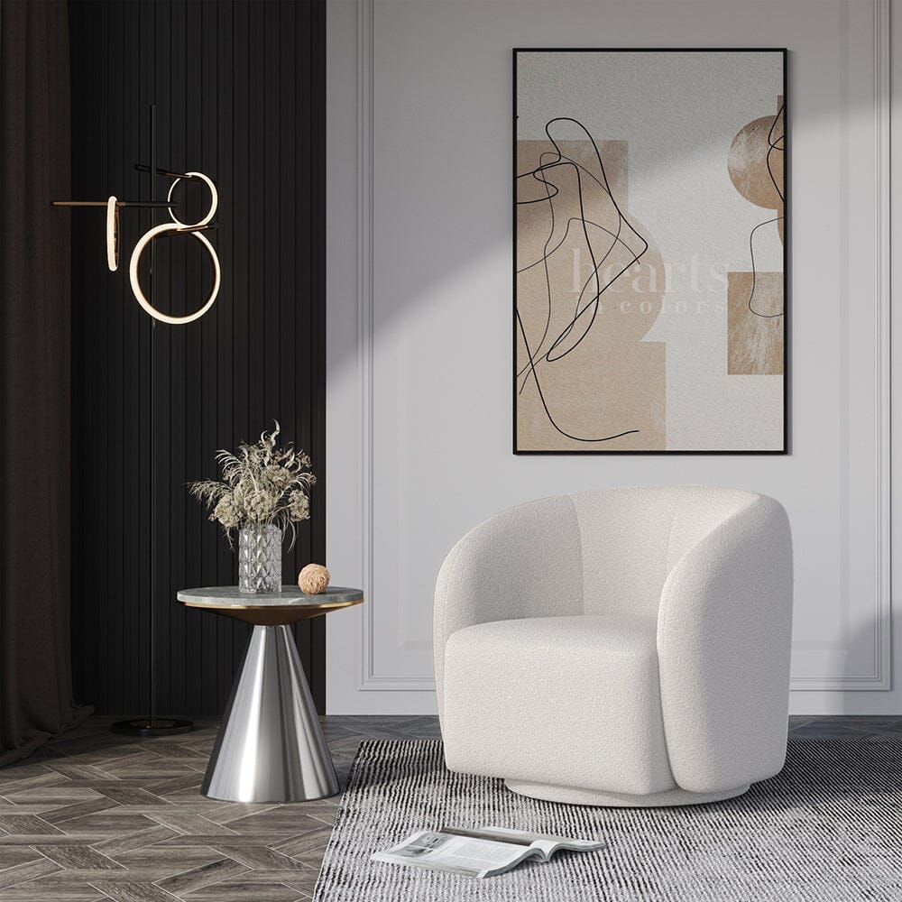 Curved Teddy Fleece Swivel Accent Chair Living and Home 