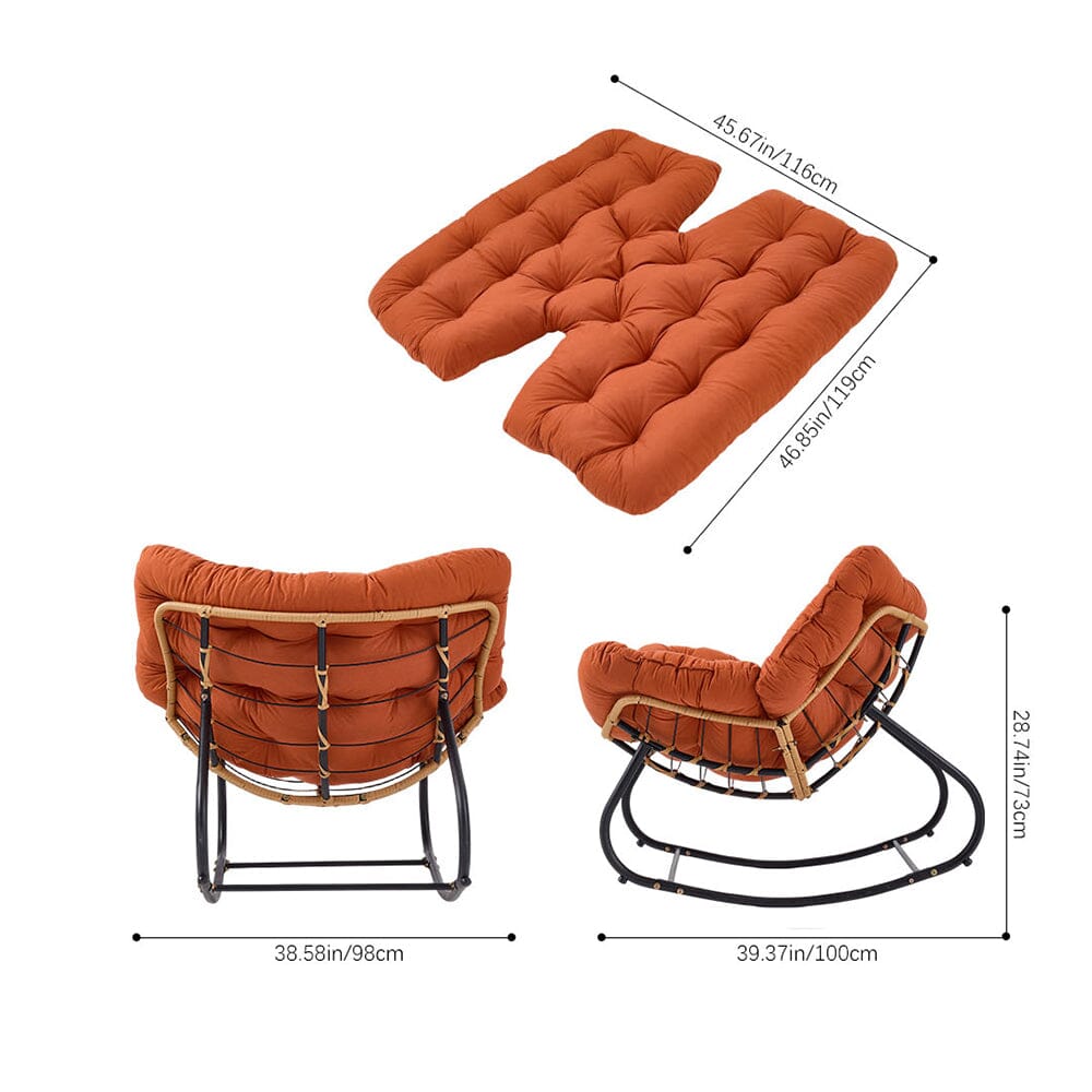 Large Oversized Nest Rocking Chair with Tufted Cushion Collection Living and Home 