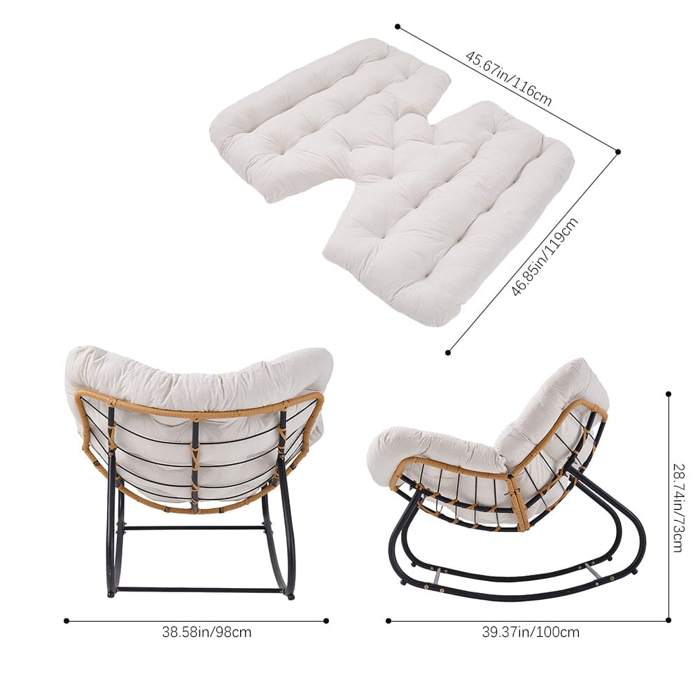 Large Oversized Nest Rocking Chair with Tufted Cushion Collection Living and Home 