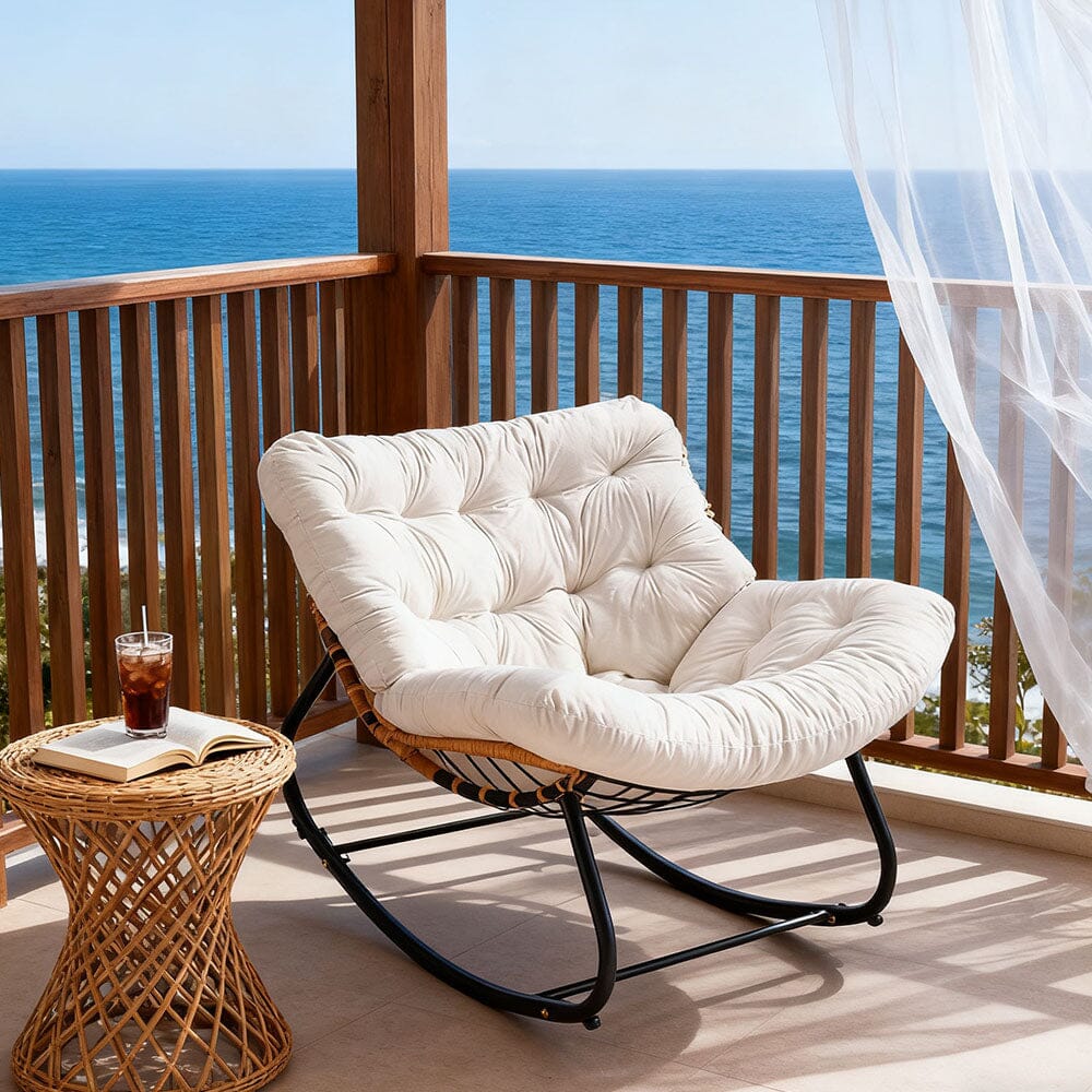 Large Oversized Nest Rocking Chair with Tufted Cushion Collection Living and Home 