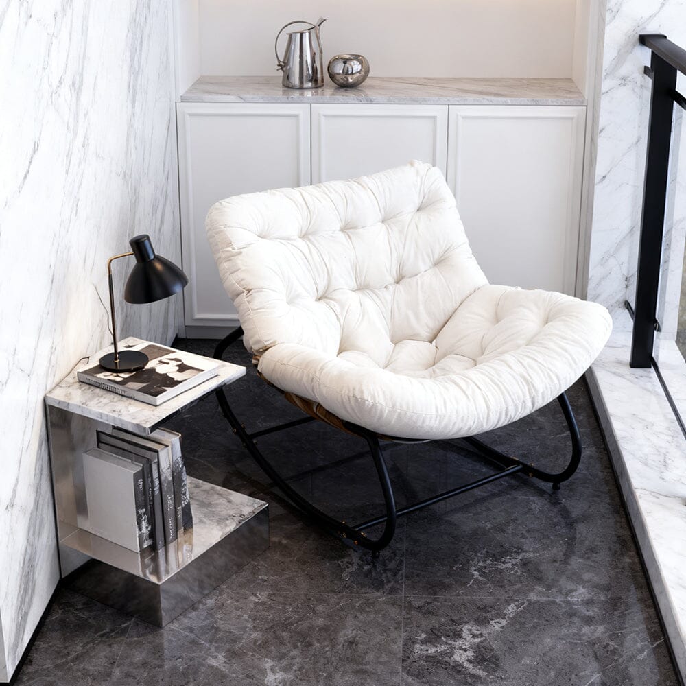 Large Oversized Nest Rocking Chair with Tufted Cushion Collection Living and Home 
