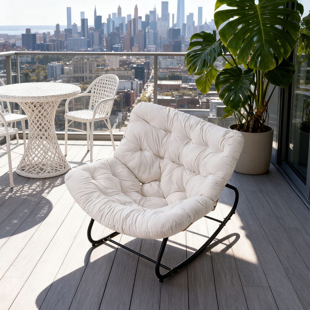 Large Oversized Nest Rocking Chair with Tufted Cushion Collection Living and Home 