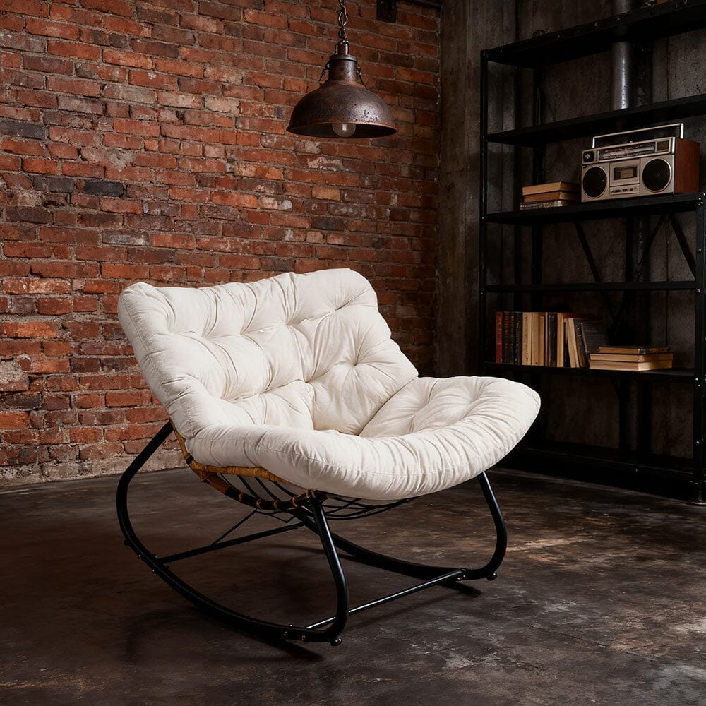 Large Oversized Nest Rocking Chair with Tufted Cushion Collection Living and Home 