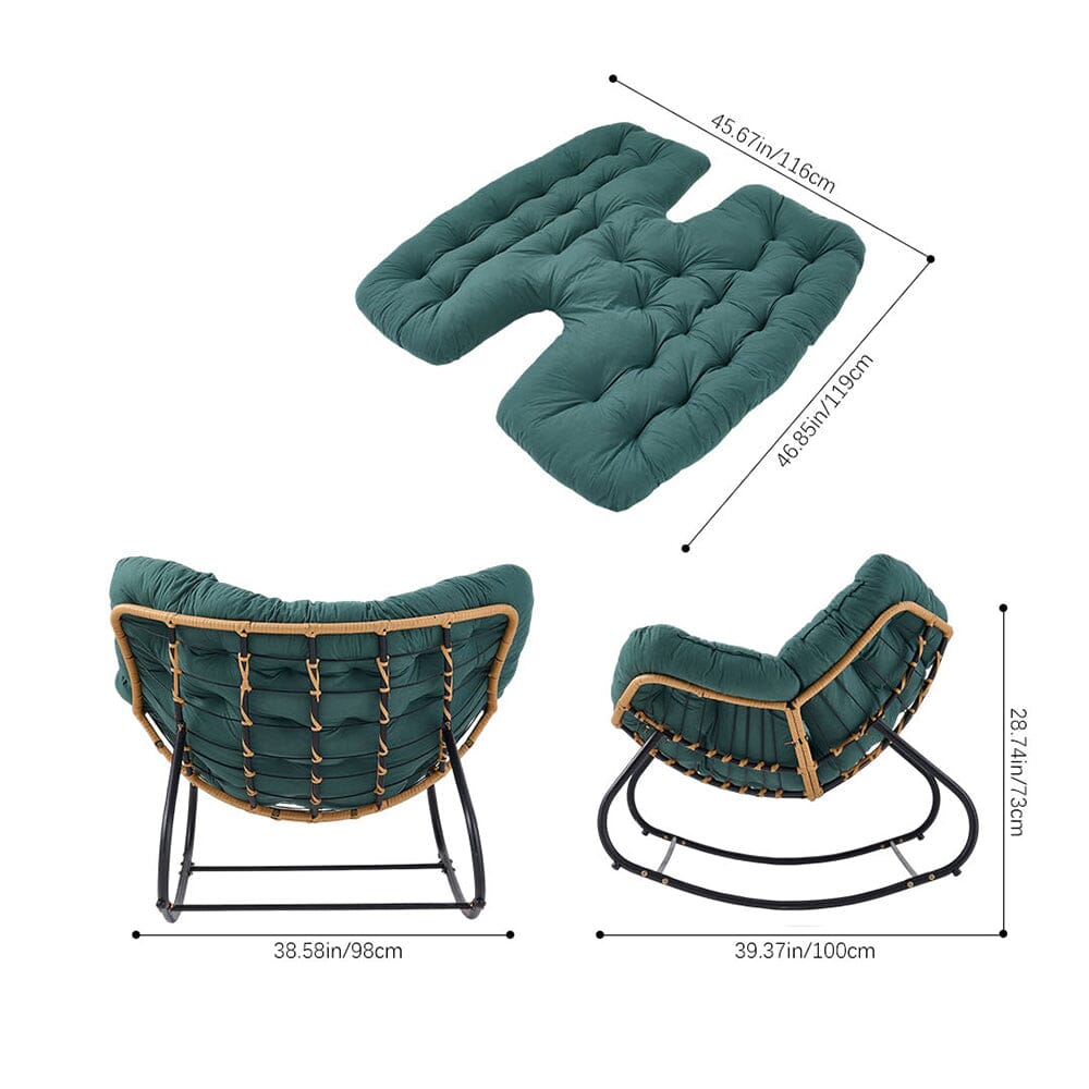 Large Oversized Nest Rocking Chair with Tufted Cushion Collection Living and Home 