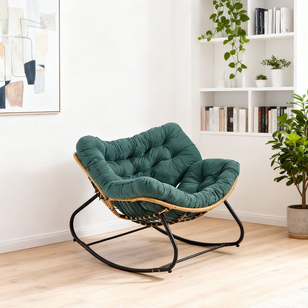 Large Oversized Nest Rocking Chair with Tufted Cushion Collection Living and Home 