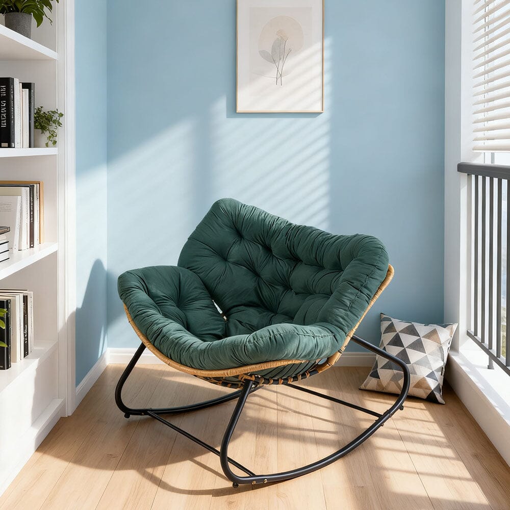 Large Oversized Nest Rocking Chair with Tufted Cushion Collection Living and Home 