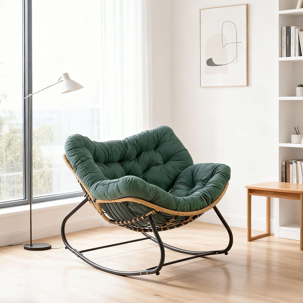 Large Oversized Nest Rocking Chair with Tufted Cushion Collection Living and Home 