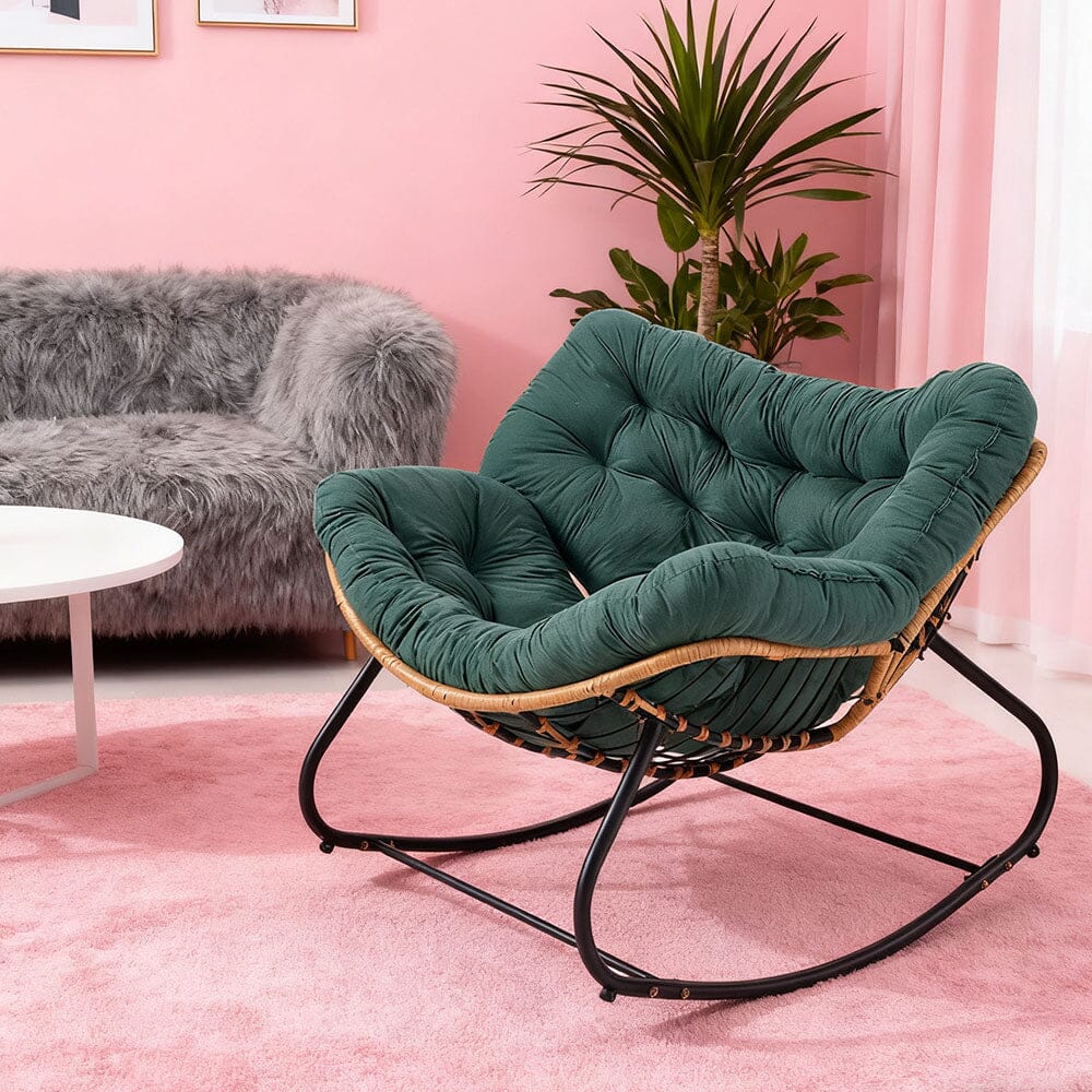 Large Oversized Nest Rocking Chair with Tufted Cushion Collection Living and Home 