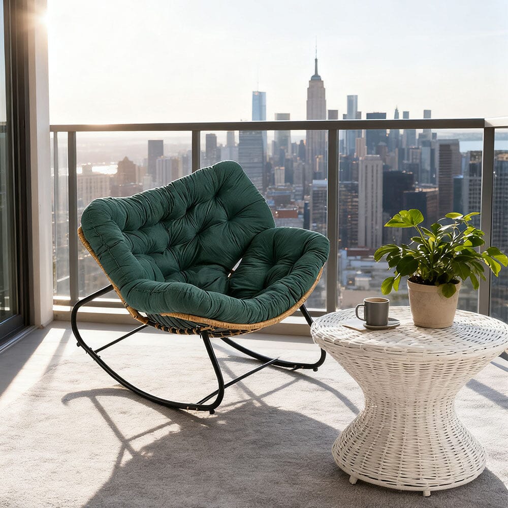 Large Oversized Nest Rocking Chair with Tufted Cushion Collection Living and Home 
