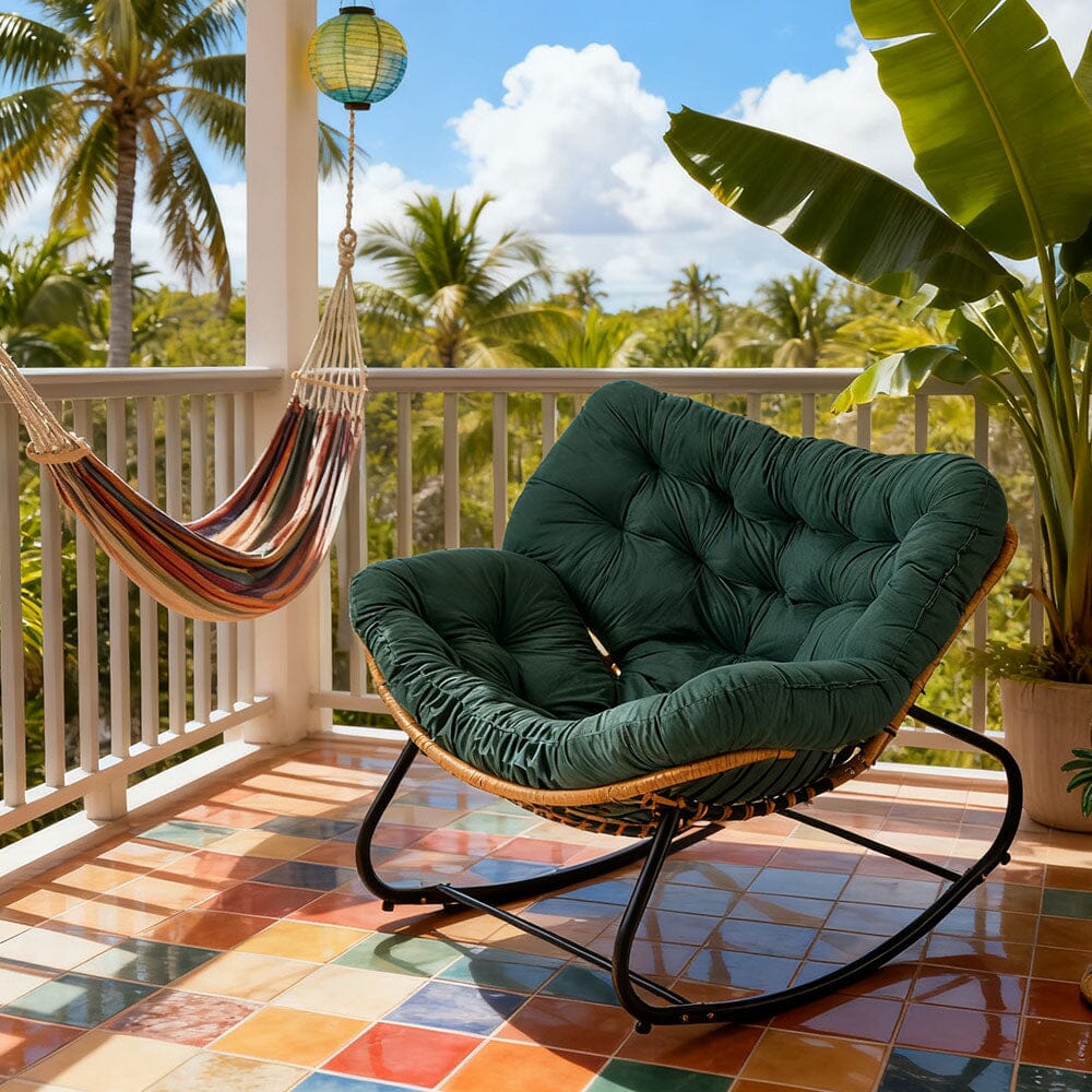 Large Oversized Nest Rocking Chair with Tufted Cushion Collection Living and Home 