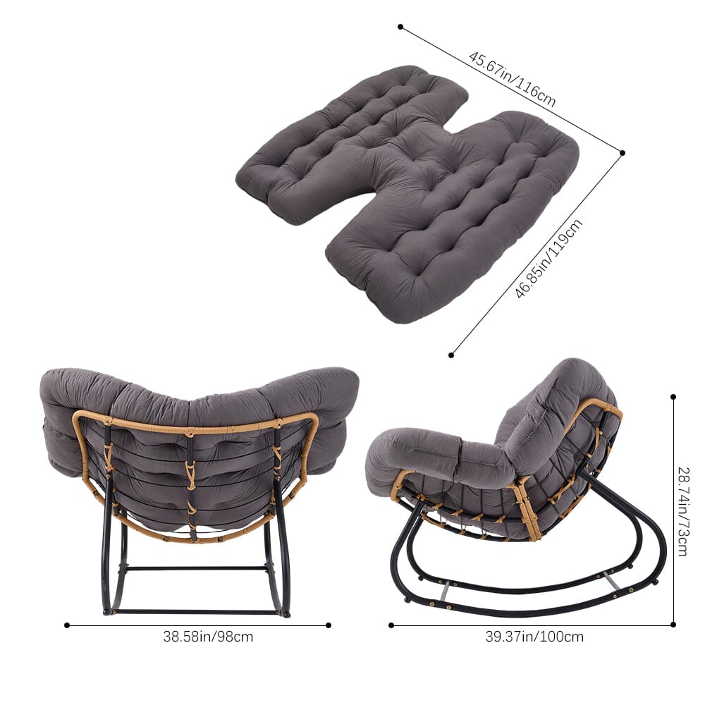 Large Oversized Nest Rocking Chair with Tufted Cushion Collection Living and Home 