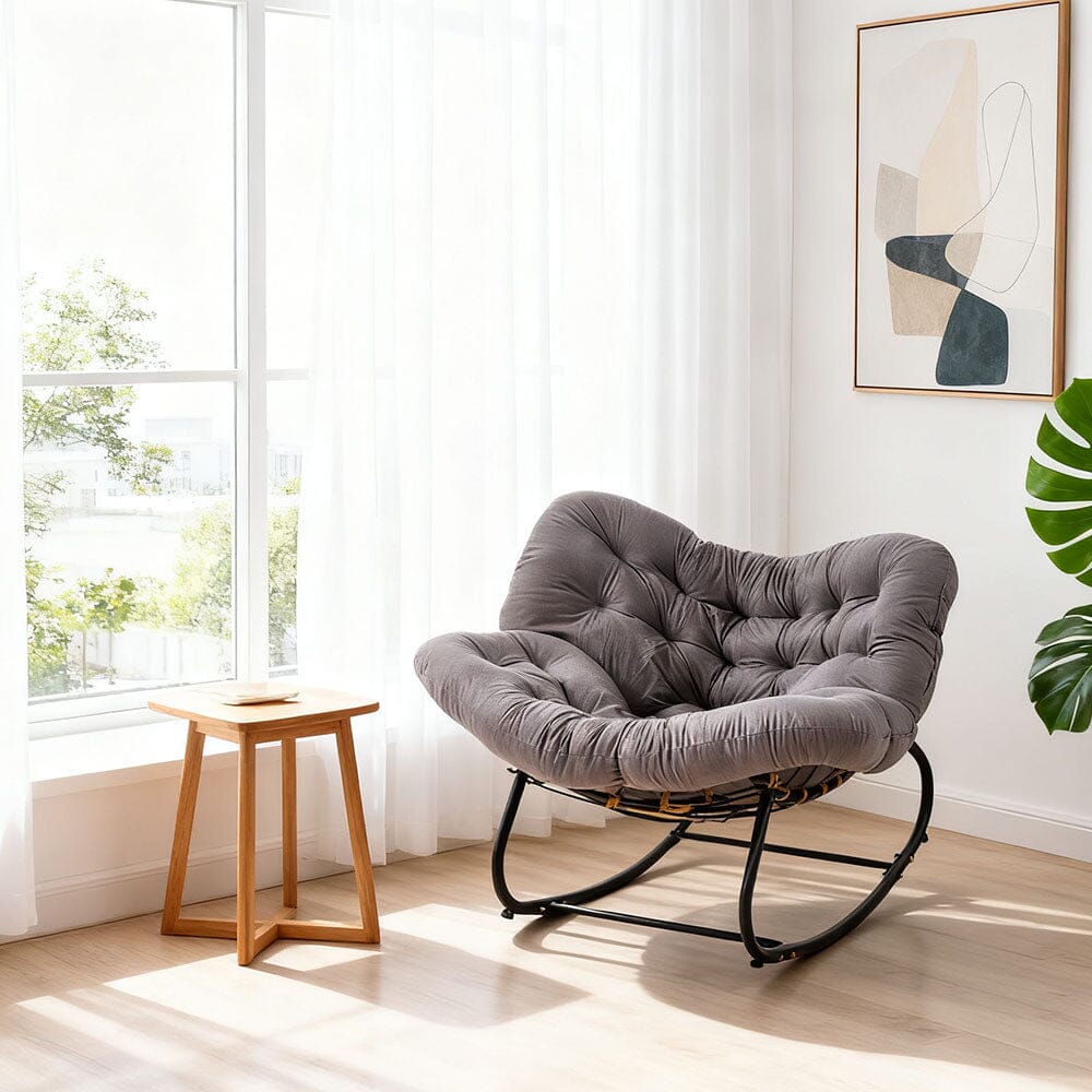 Large Oversized Nest Rocking Chair with Tufted Cushion Collection Living and Home 