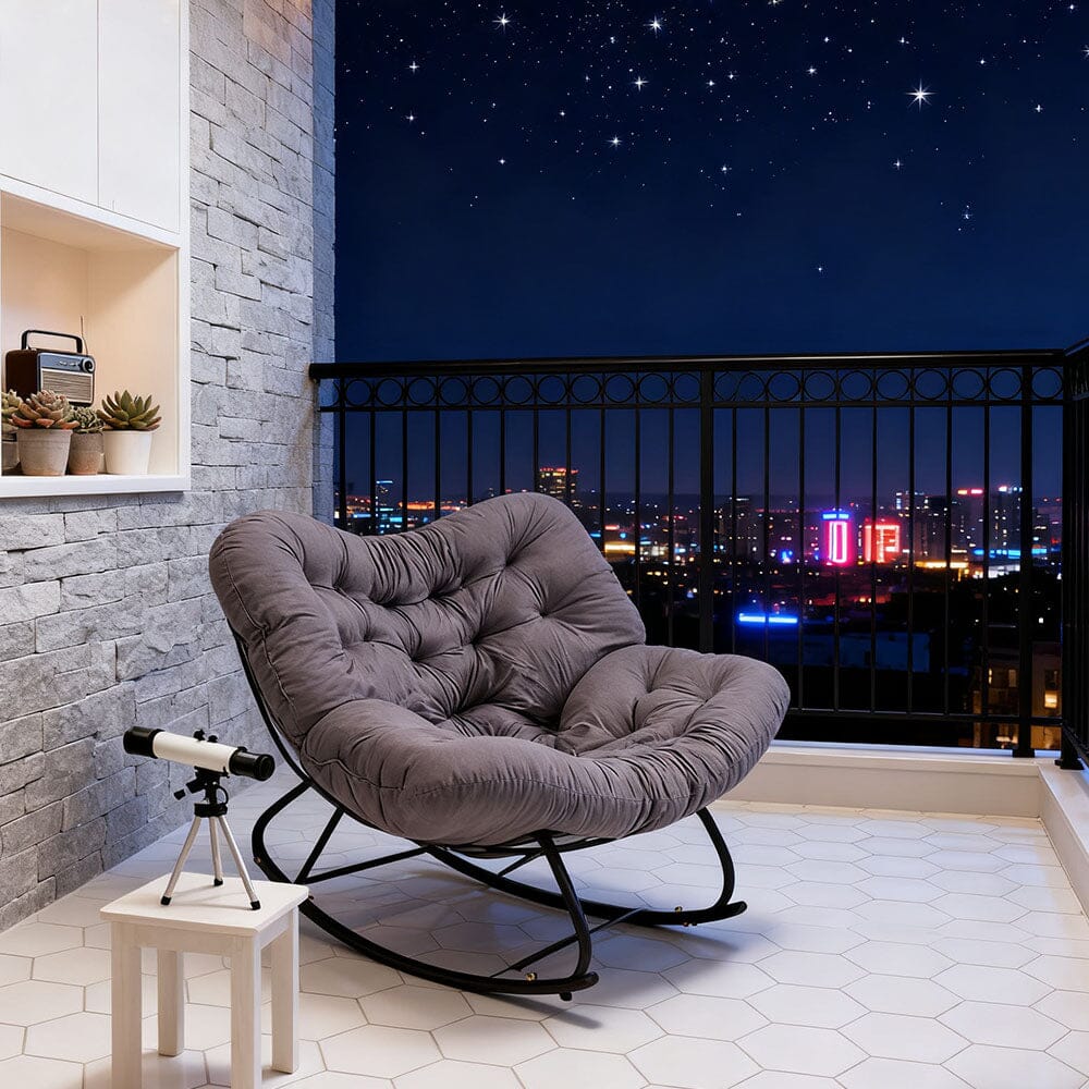 Large Oversized Nest Rocking Chair with Tufted Cushion Collection Living and Home 