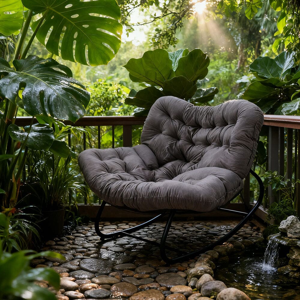 Large Oversized Nest Rocking Chair with Tufted Cushion Collection Living and Home 