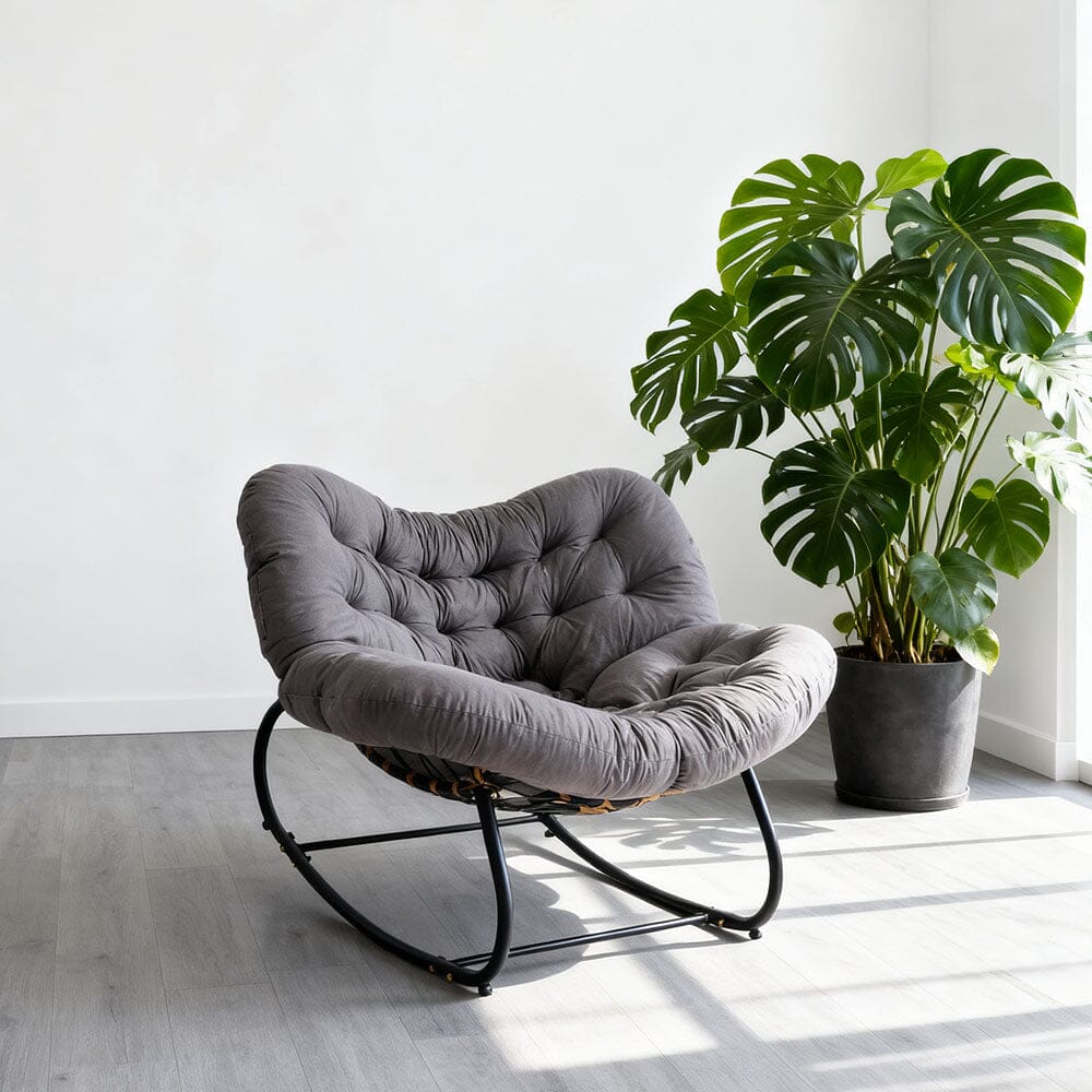 Large Oversized Nest Rocking Chair with Tufted Cushion Collection Living and Home 