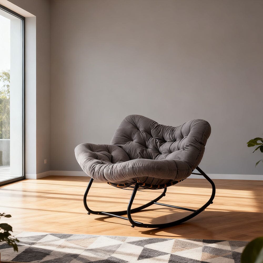 Large Oversized Nest Rocking Chair with Tufted Cushion Collection Living and Home 