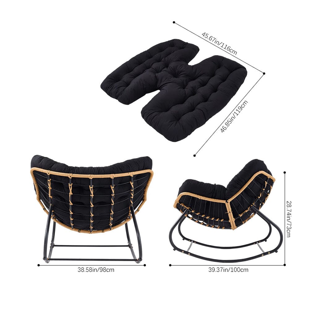 Large Oversized Nest Rocking Chair with Tufted Cushion Collection Living and Home 