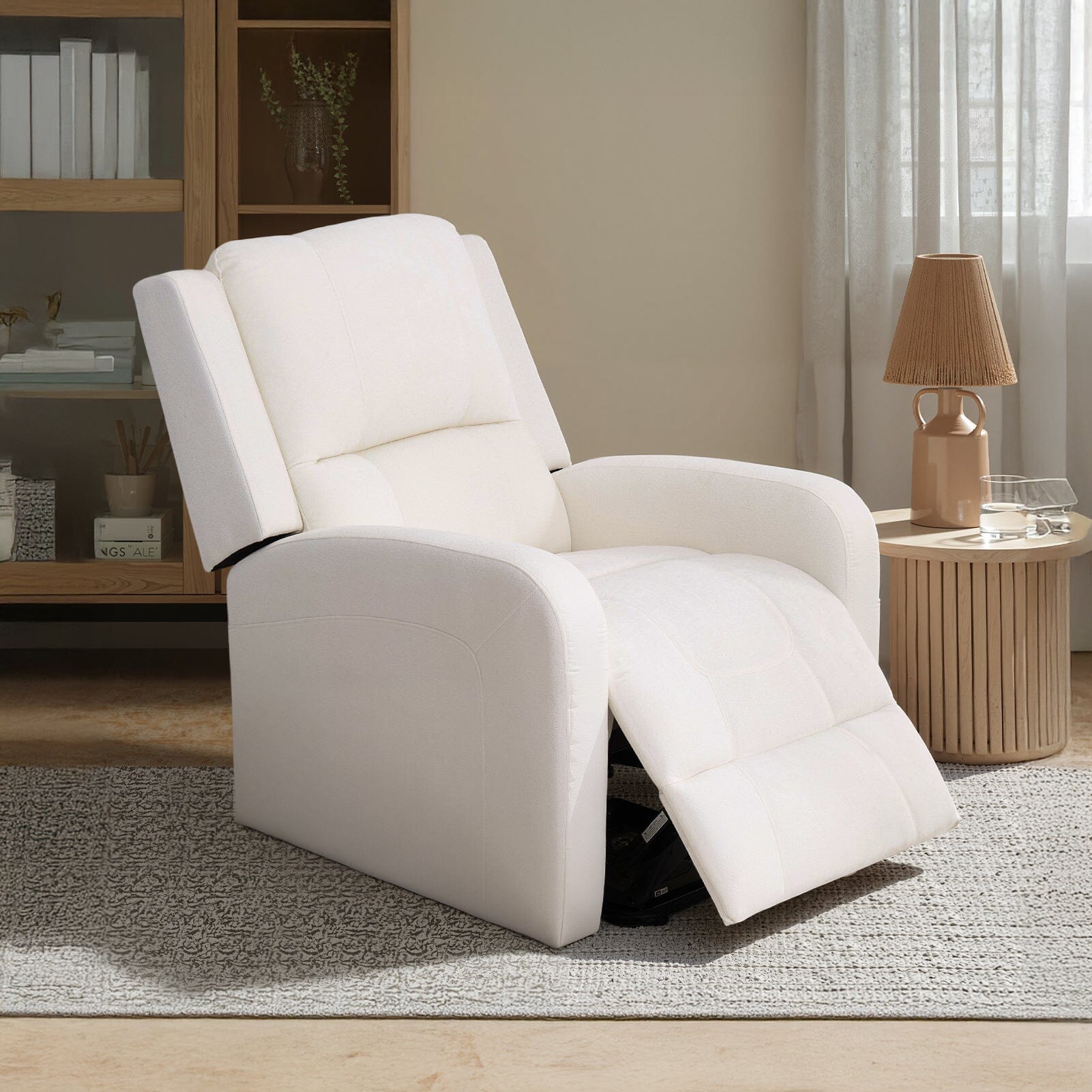 Single Power Sofa Heated Massage Lift 140° Recline 7 Frame Dual Fabric Living and Home 