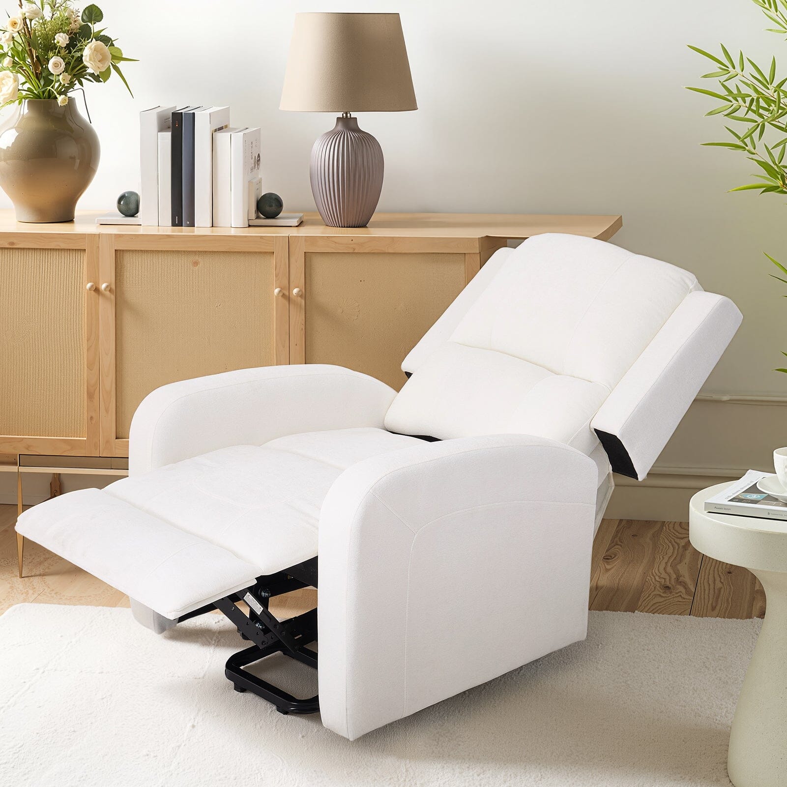 Single Power Sofa Heated Massage Lift 140° Recline 7 Frame Dual Fabric Living and Home 