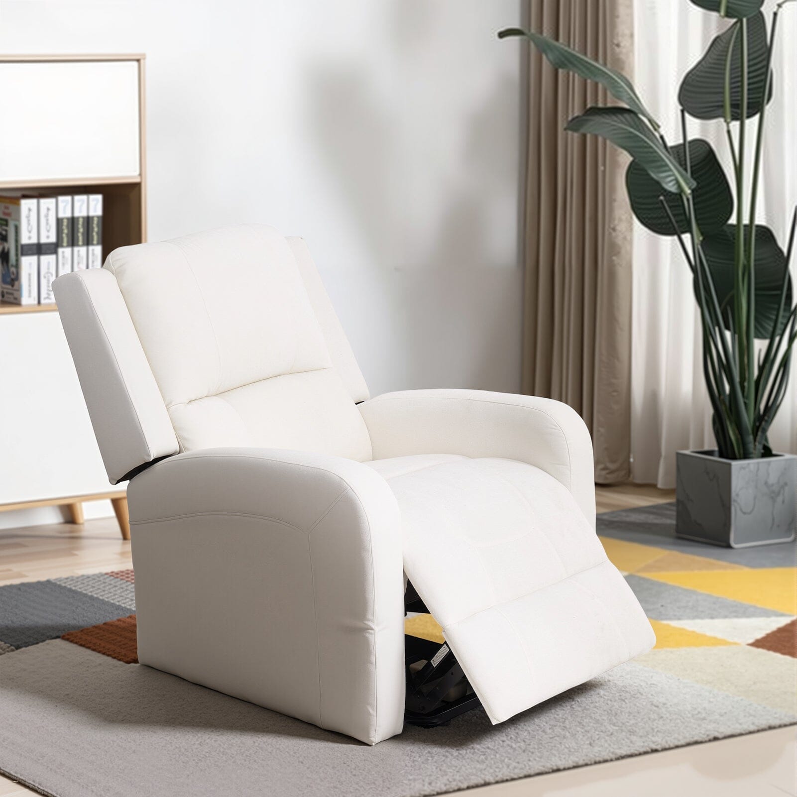 Single Power Sofa Heated Massage Lift 140° Recline 7 Frame Dual Fabric Living and Home Off-White 