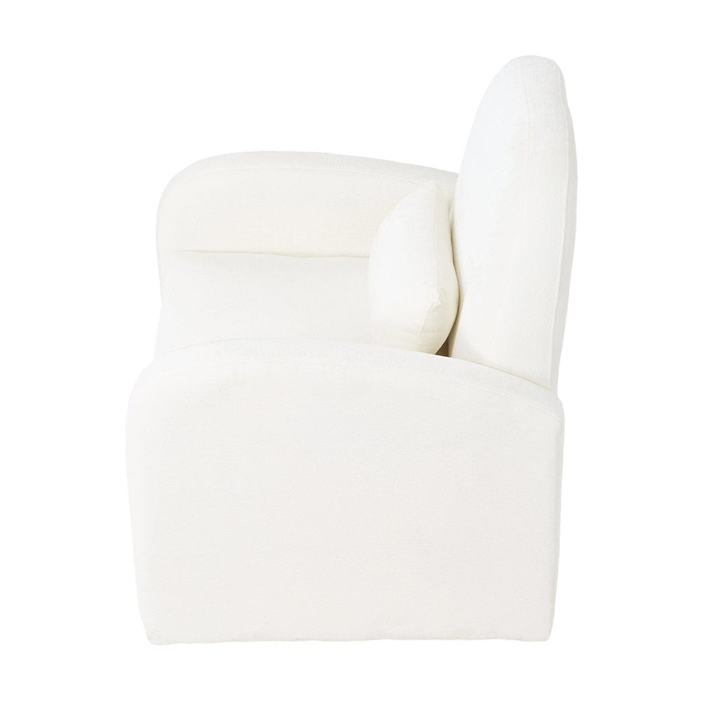 Single Storage Leisure Chair 110° Backrest Cream Chenille 360 Swivel Base Living and Home 