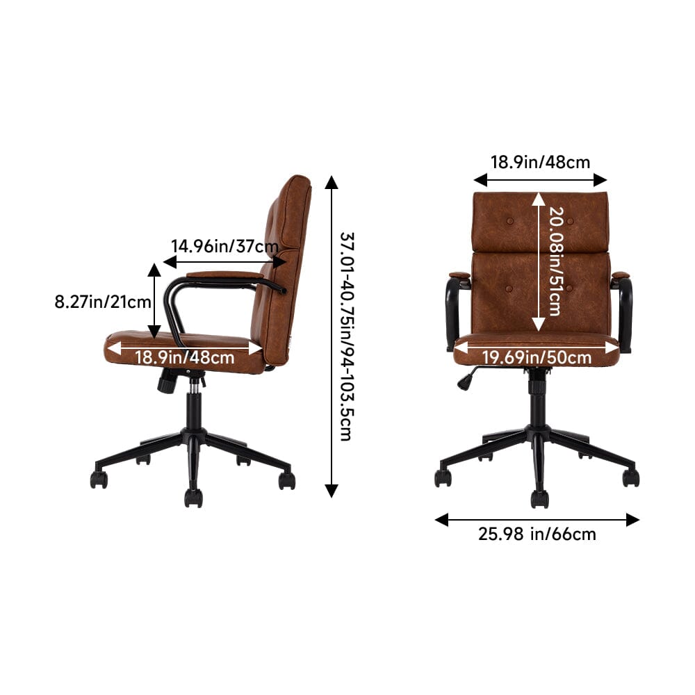 Vintage Executive Office Chair with PU Leather or Chenille Upholstery Living and Home 