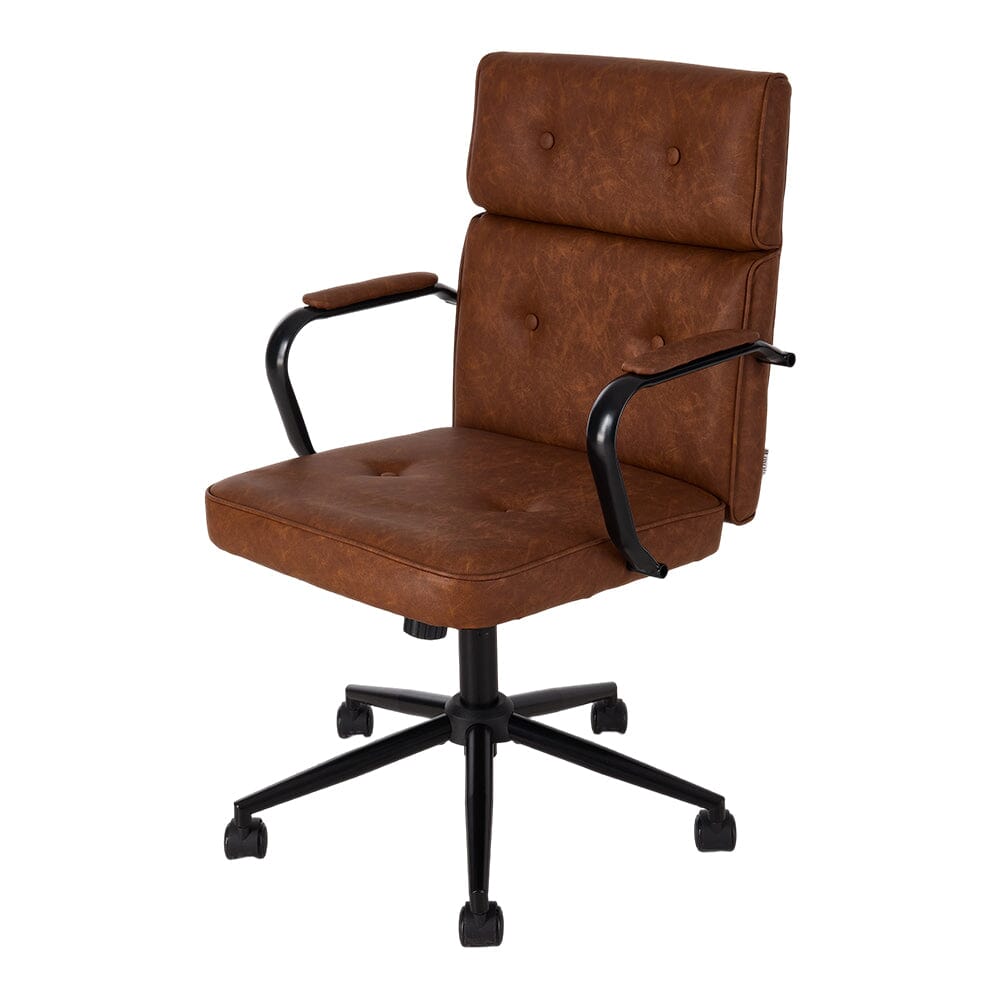 Vintage Executive Office Chair with PU Leather or Chenille Upholstery Living and Home Retro PU Leather 08 