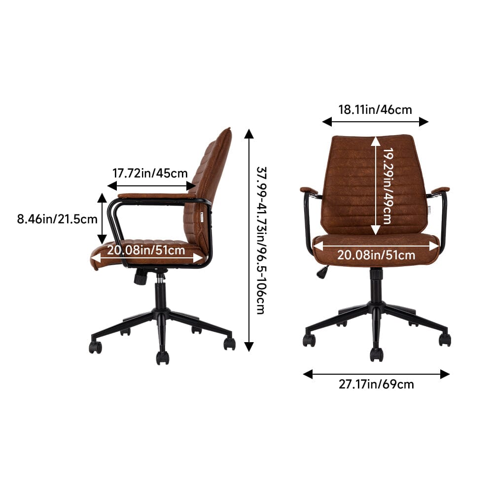 Vintage Executive Office Chair with PU Leather or Chenille Upholstery Living and Home 