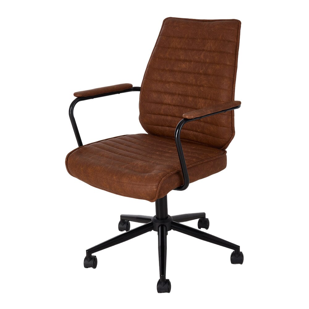 Vintage Executive Office Chair with PU Leather or Chenille Upholstery Living and Home Retro PU Leather 09 