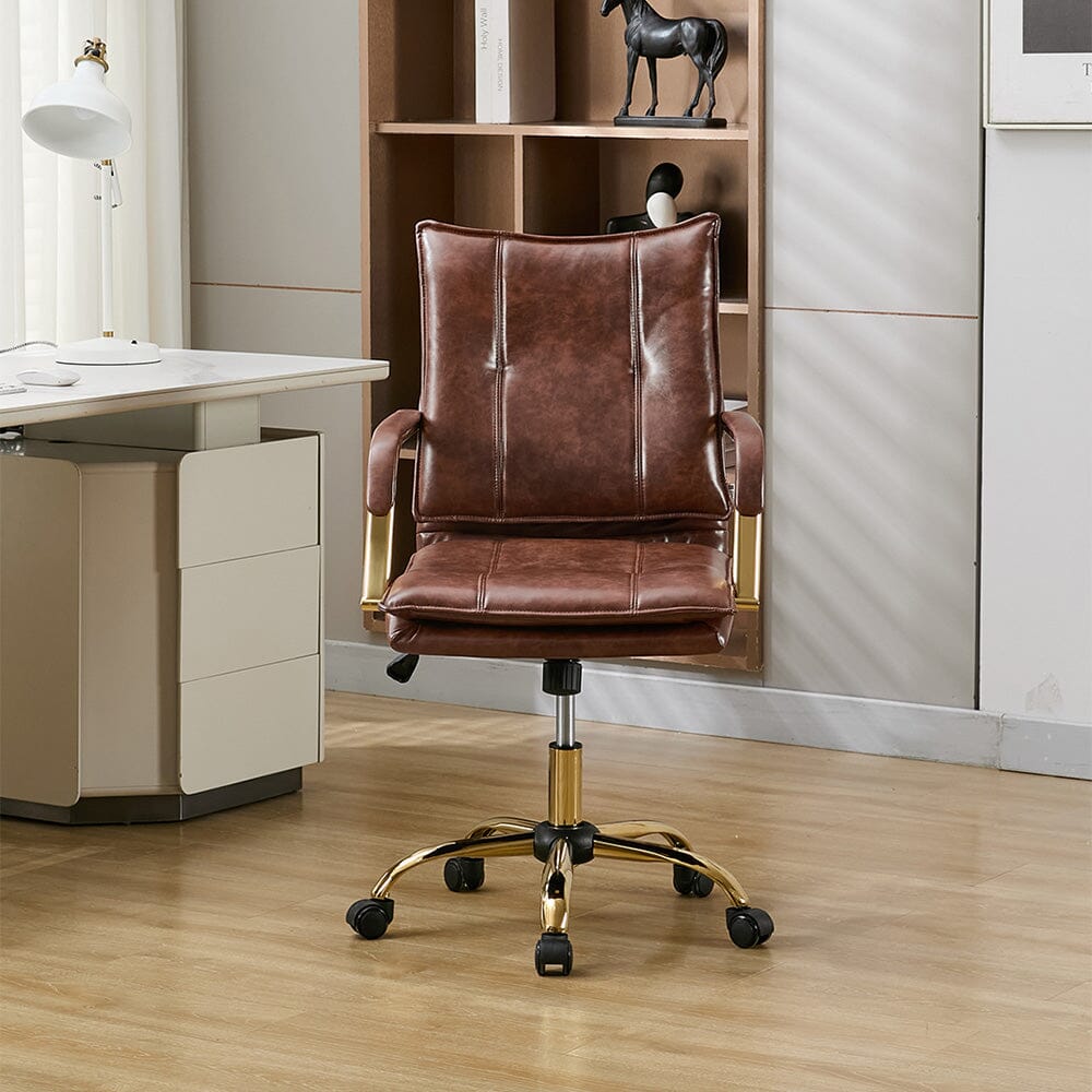 Modern Mid-Back Office Chair with Gold Frame Living and Home 