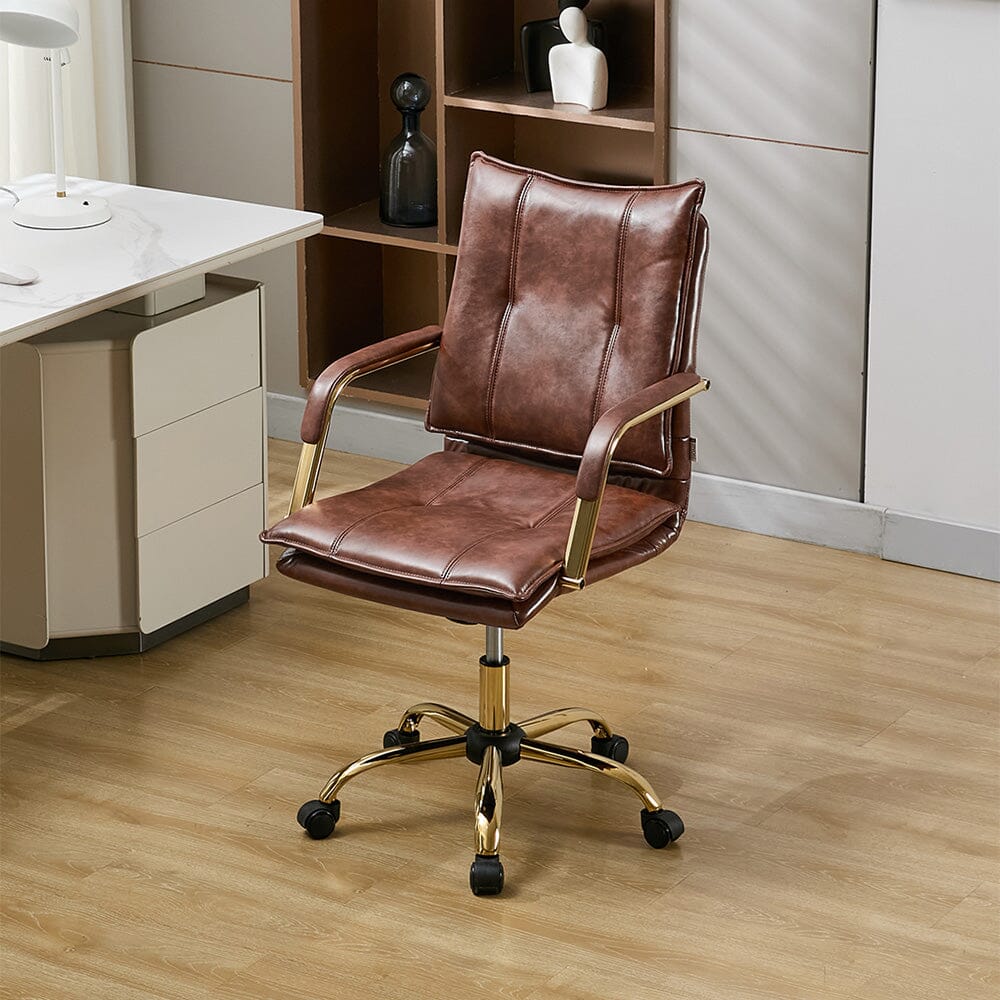 Modern Mid-Back Office Chair with Gold Frame Living and Home 