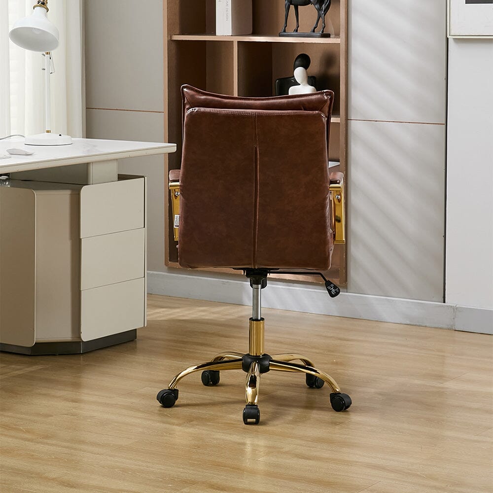 Modern Mid-Back Office Chair with Gold Frame Living and Home 