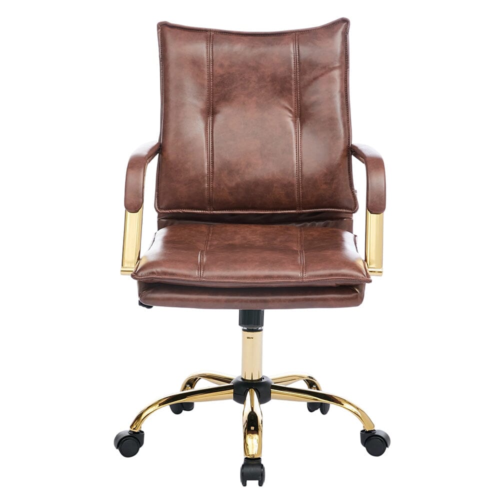 Modern Mid-Back Office Chair with Gold Frame Living and Home 