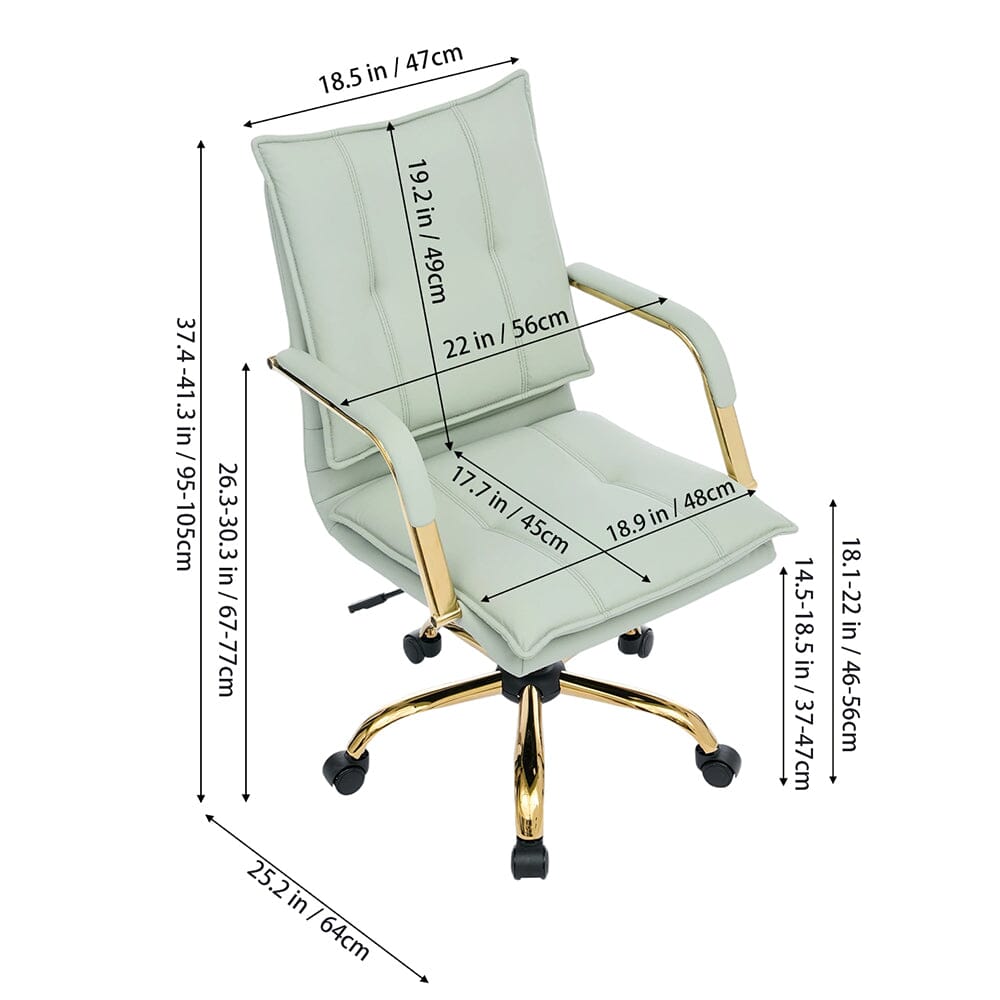 Modern Mid-Back Office Chair with Gold Frame Living and Home 