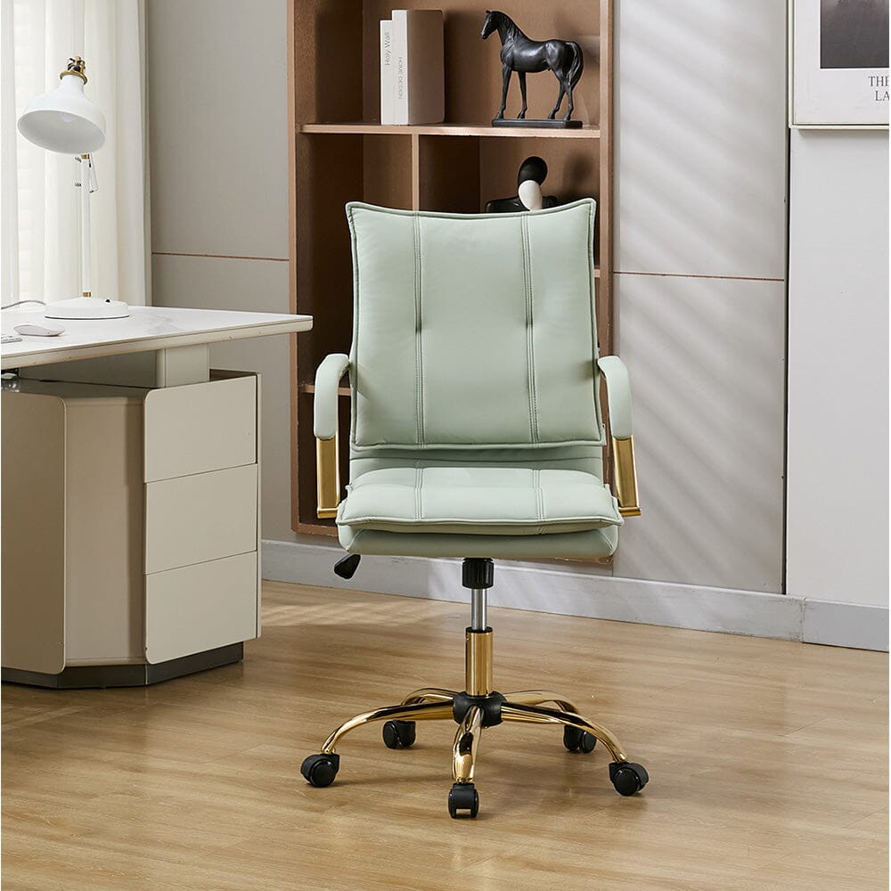 Modern Mid-Back Office Chair with Gold Frame Living and Home 