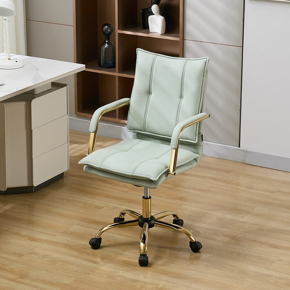 Modern Mid-Back Office Chair with Gold Frame Living and Home 