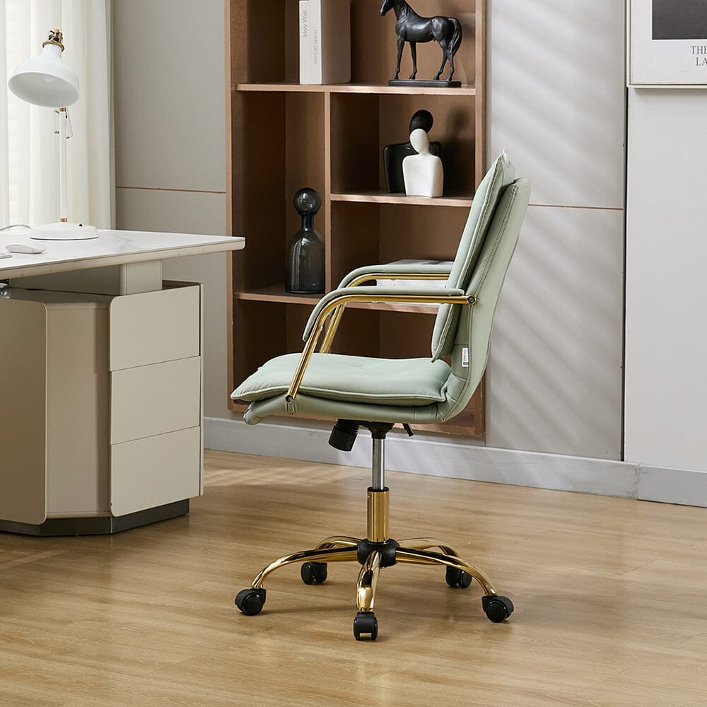 Modern Mid-Back Office Chair with Gold Frame Living and Home 