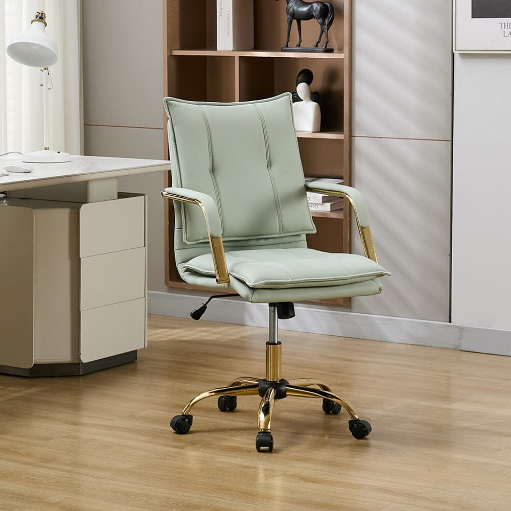 Modern Mid-Back Office Chair with Gold Frame Living and Home 